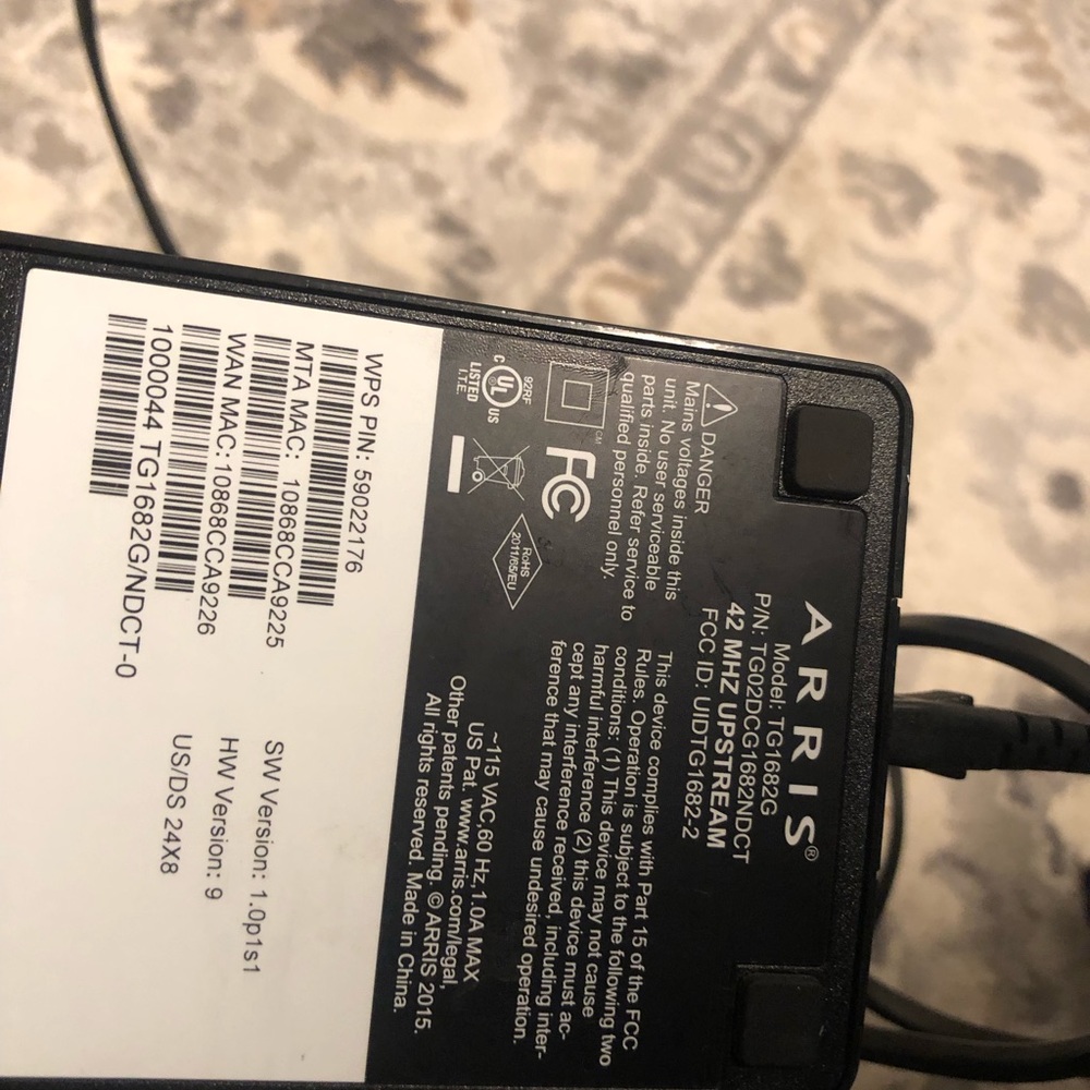 Xfinity Arris TG1682G Dual Band Wireless 802.11ac Cable Modem Router w/ Cord - Picture 12 of 16